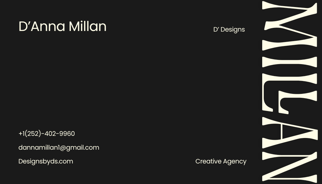 Custom bushiness cards (front and back)