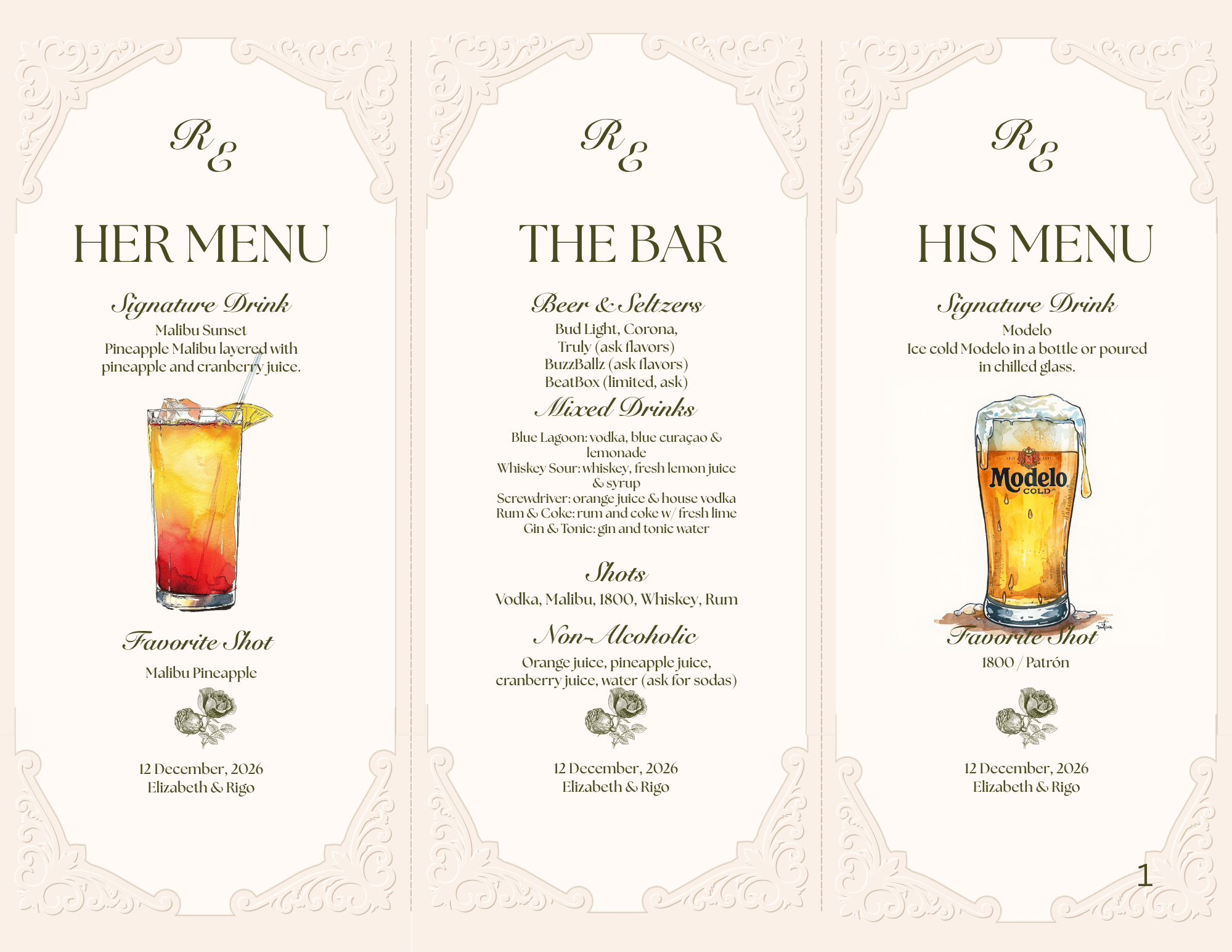 Personalized Menu PDF With Handcrafted Details